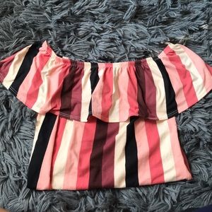 Pink Striped Bodysuit